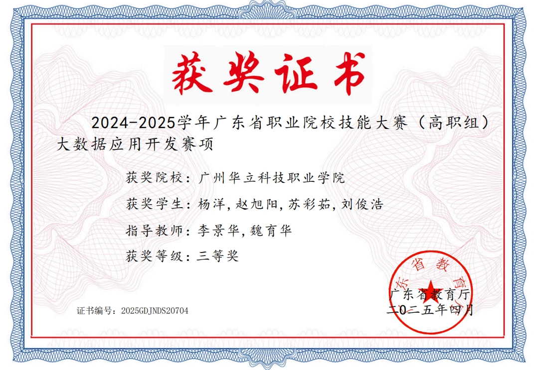大數(shù)據(jù)應用開發(fā)（三等獎，學生證...